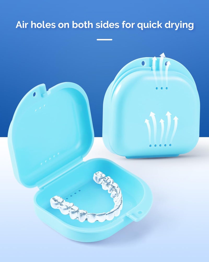 JMU Retainer Case with Vent Holes, Mouth Guard Case Dental Storage Container (Teal) - Image 2